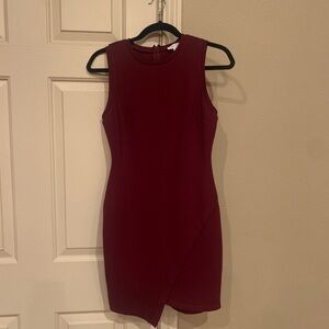 Chic Sleeveless Burgundy Mini Dress